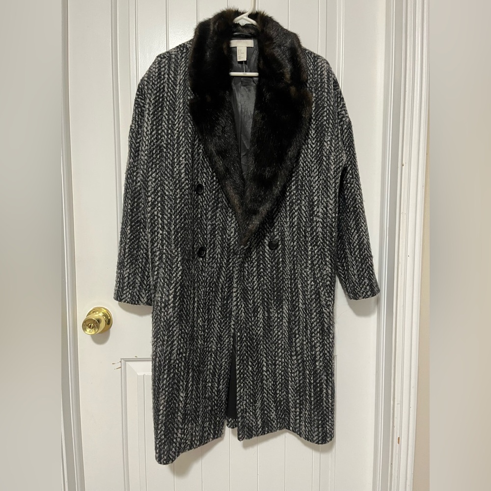 H&M Dark Brown Faux Fur Jacket